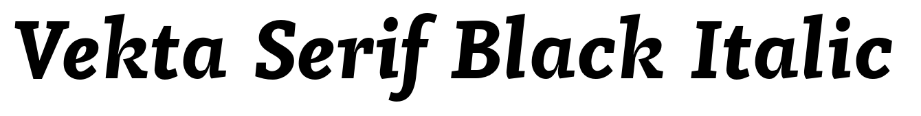 Vekta Serif Black Italic